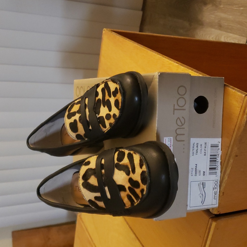 Me Too Black Leather Women's Loafers